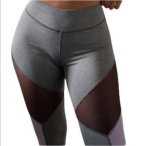 Multicolor Leggings with Mesh Detailing